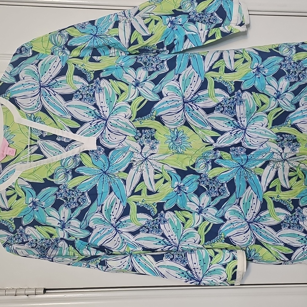Floral Summer 3/4 Sleeve Coverup/Tunic